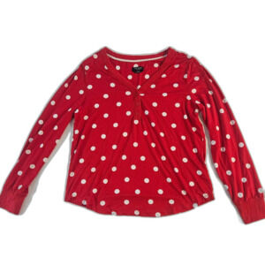 kate spade 2023 Uber Soft PJ Red Polkadot Pajama Top Women's Size S